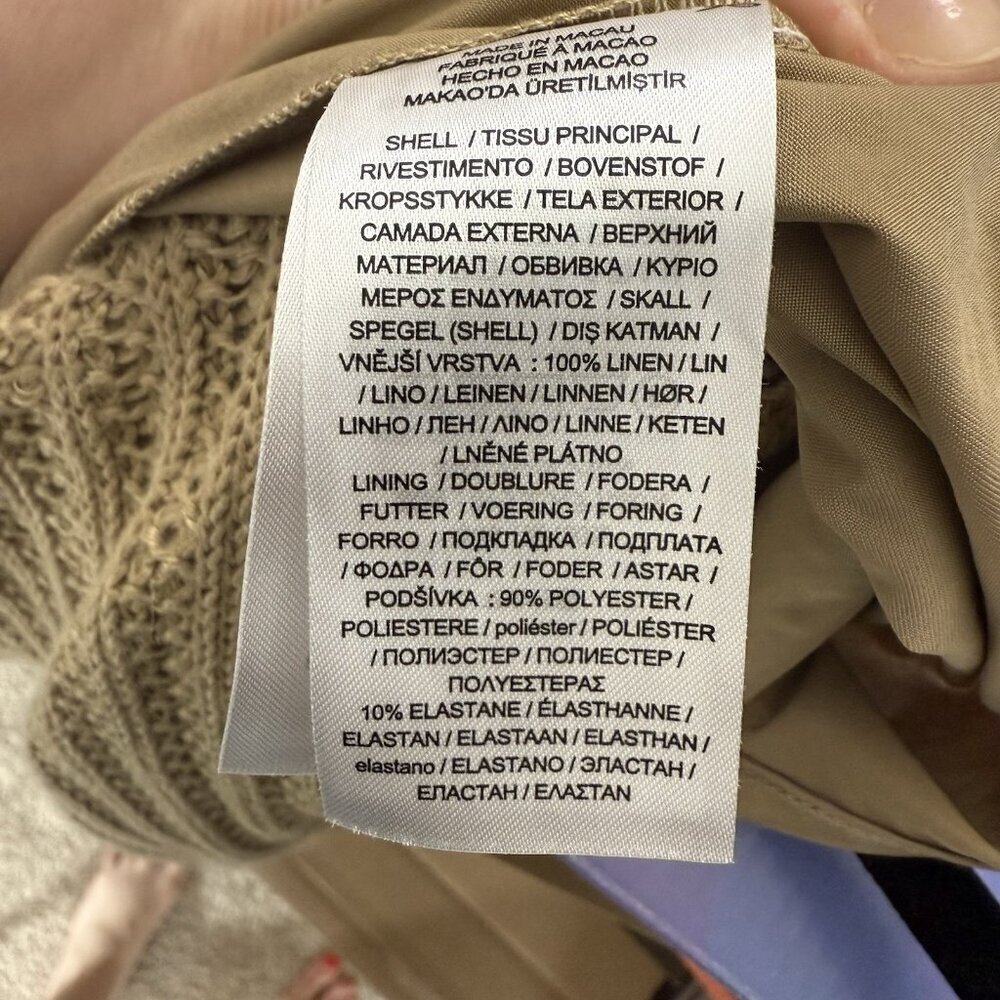 Lauren Ralph Lauren Midi Skirt Women's Beige Linen Rib Knit Pencil Size L NWT - Picture 12 of 12